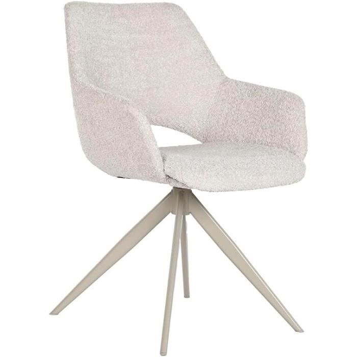 Chaise de Salle à Manger - Home ESPRIT - Beige - Polyester - Métal - Design Moderne