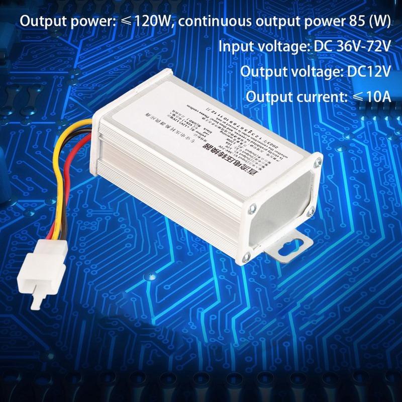 36V-72V Input DC Converter 10A Current 120W Power Voltage Transformer 12V Output Electric Scooter Converter LED Lighting