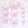 10Pcs Multi-size 3D Folding Gold Edge Paper Butterfly Decoration for Cake Greeting Cards DIY Cake Topper Wedding Birthday Party