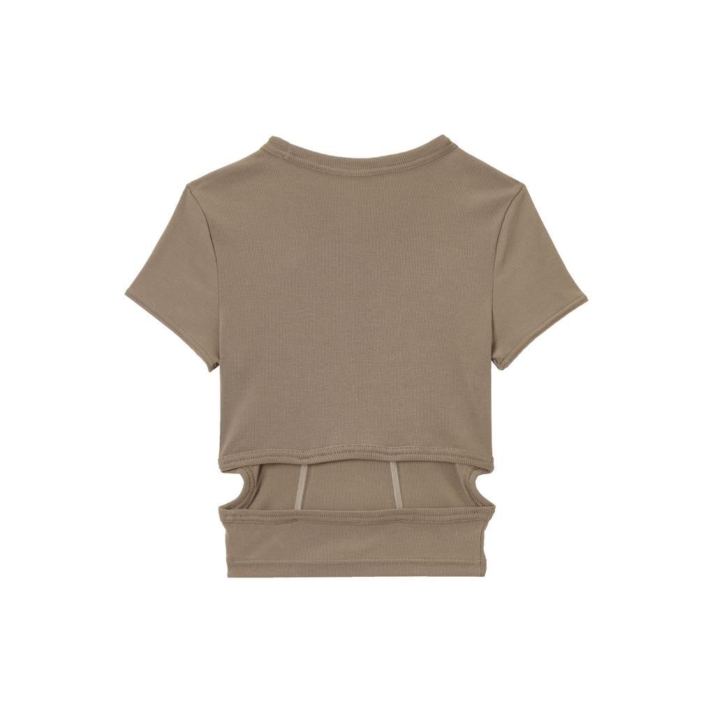 Nike Sportswear Chill Knit Breathable Versatile Short Sleeve T-Shirt Women Tops Mink-Brown HJ0720233