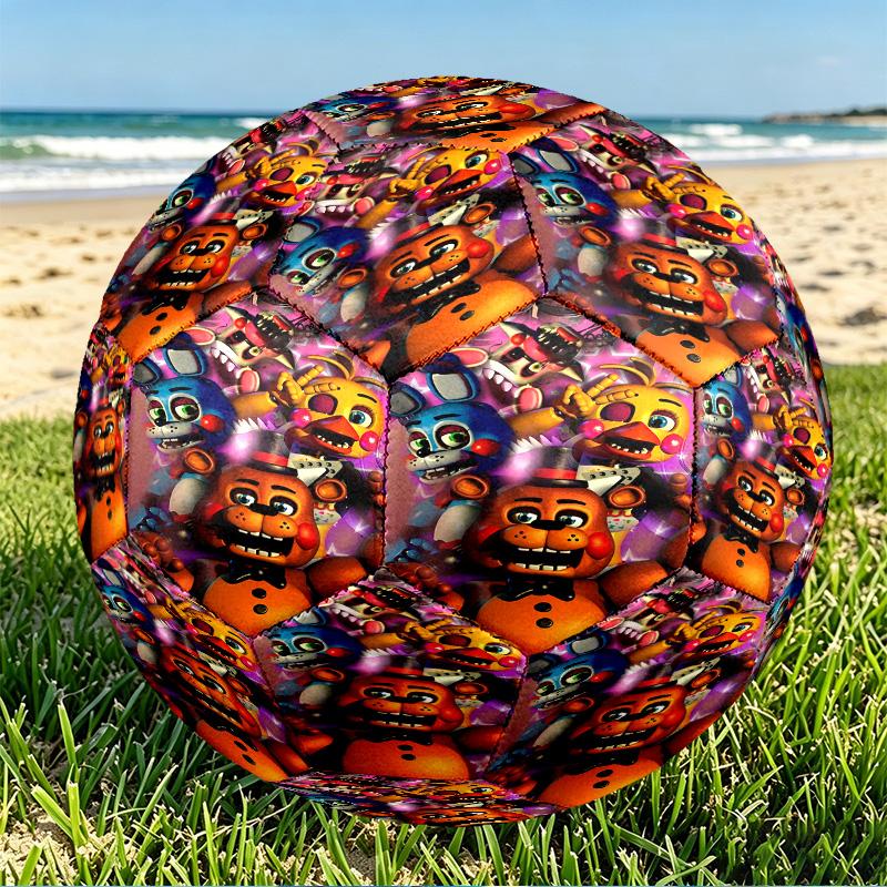 Five Nights At Freddy's Print Size 5 Soccer Ball, PU Wear Resistant Football for Match Training and Daily Practice, Birthday Gift for Soccer Fans