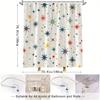 Colorful Star Pattern Shower Curtain - Mid-Century Modern, 4 Colors, Polyester, Light Beige, 12 Hooks, 70.8x70.8 Inches