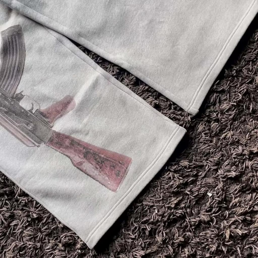 BeatStreet Y2K High-Waisted Printed Embroidered Street Guard Pants Spring Summer Casual Straight Leg Double Waist Design Fashionable