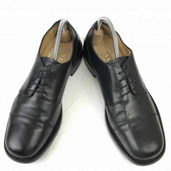 Netherlands VAN LIER Leather Goodyear Straight Tip 7.5/26.0 Black Dress Shoes(USED)