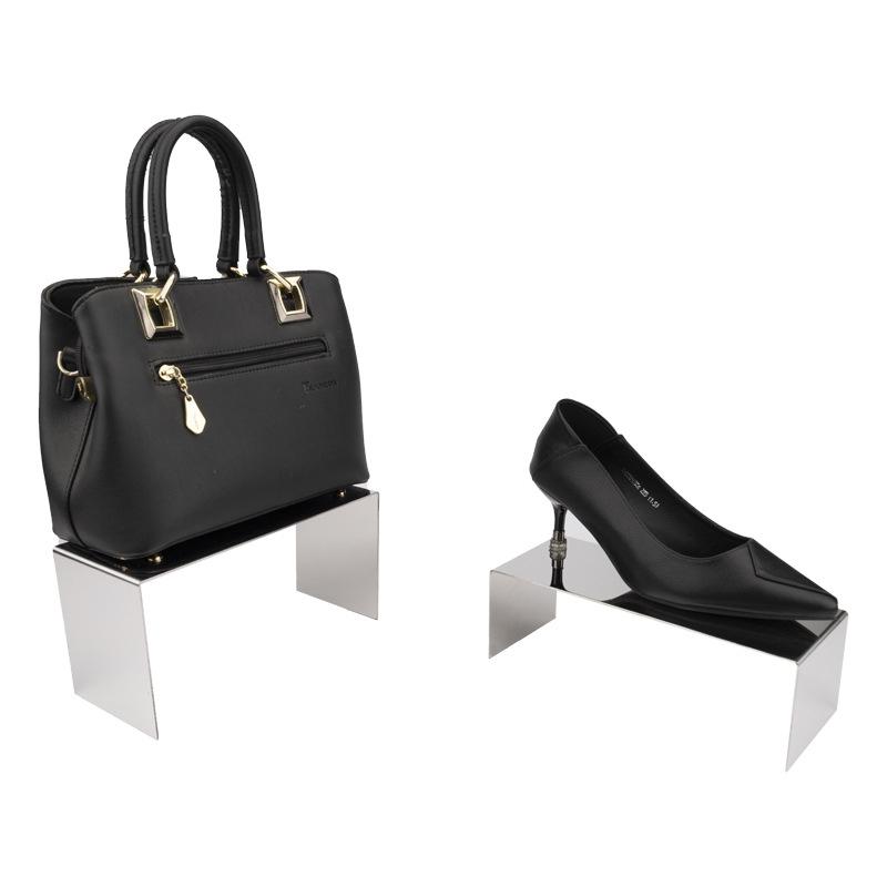 U Shape Stainless Steel Display Riser Stand, Shop Jewelry Bag Display Shelf For Dessert Cupcake Shoes Action Figure Display