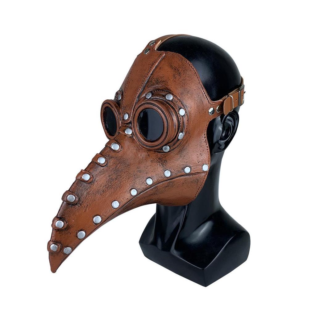 Halloween Plague Doctor Steampunk Mask - Gothic Black Death Costume Accessory