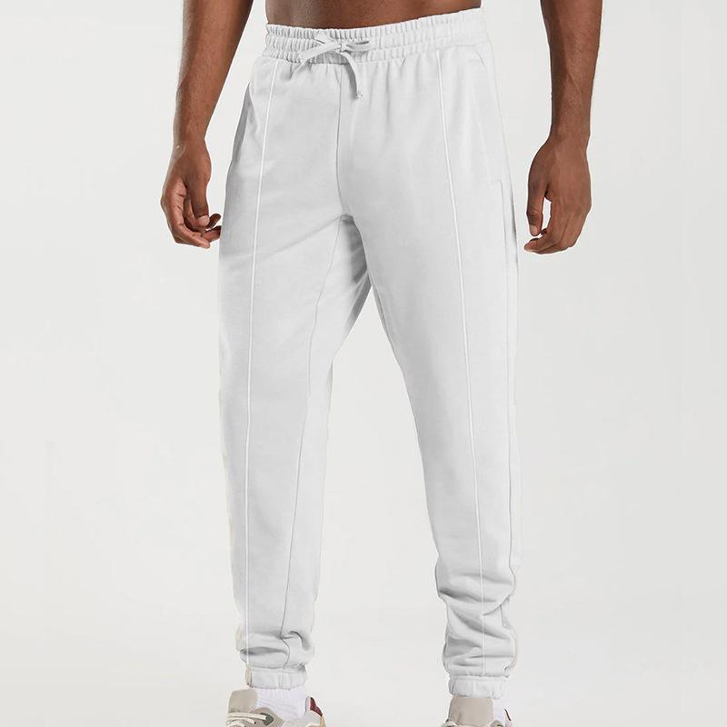 Spring/Summer Casual Sports Trousers Men's Relaxed-Fit Knitted Long Trousers with Cuffed Legs Simple and Versatile