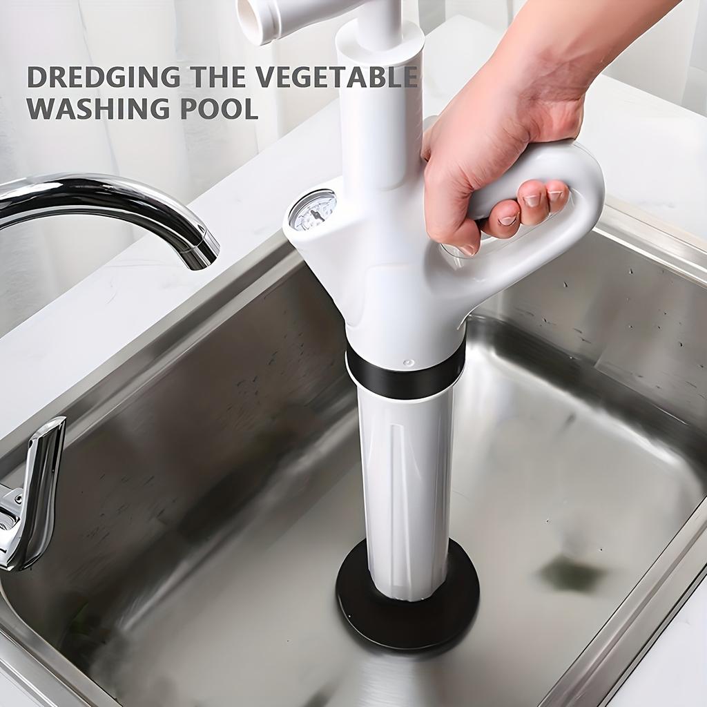 1pc Heavy-Duty Drain Jet Gun - Powerful Toilet Plunger for Unclogging Bathroom, Sink, and Floor Drains, Air Plunger Tool with Adjustable Pressure