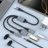 USB Type C 3 In 1 Hubs Cable 3.5mm Sound PD60W Quick Charging OTG Data Connection Cable for Laptops and Tablets