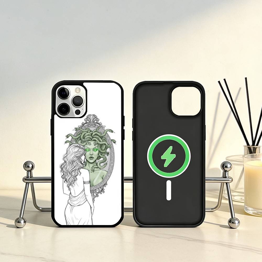 Medusa G-Greek Mythology Phone Case For iPhone17,16,15,14,13,12,11 Plus,Pro Max Magnetic For Magsafe Wireless Charging