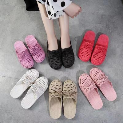 Summer Cool Slippers Women's Bag Head Hollow Hole Shoes Women Wear Soft-soled Non-slip Student Slippers