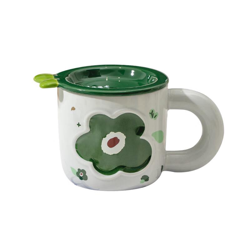 Shangheng Danish Floral Ceramic Mug with Lid