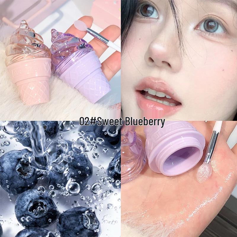 CACE Southeast Asia Shaved Ice Lip Gloss Set - Moisturizing, Anti-Cracking, Ice Cream Lipstick Three-Piece Collection