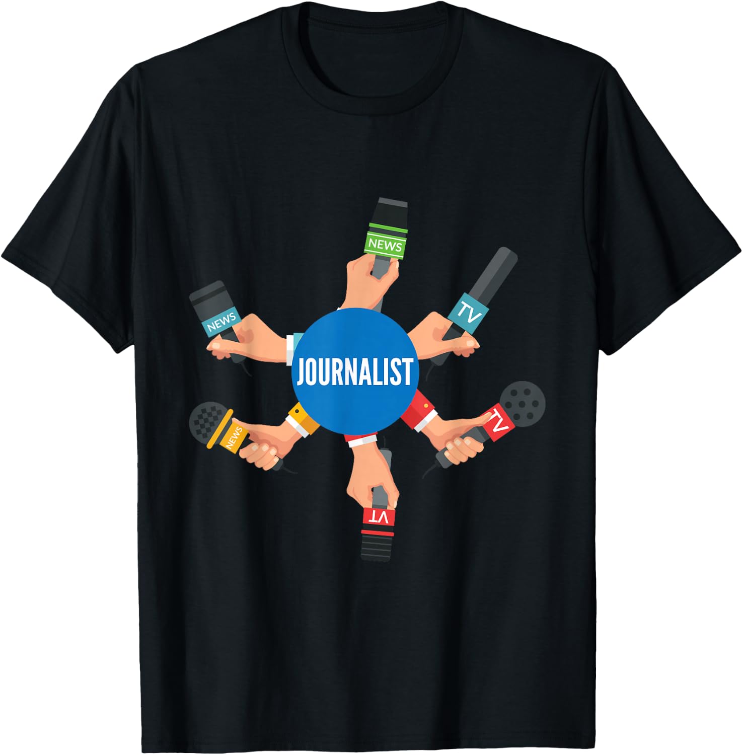 Funny News Reporter Microphone Journalist B-Day Gift T-Shirt Unisex T-Shirt L