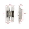 Heavy Duty Modern Stainless Steel Invisible Hinge 3D Adjustable Concealed SUS 304 Swing Gate 120KG Bathroom Door Window