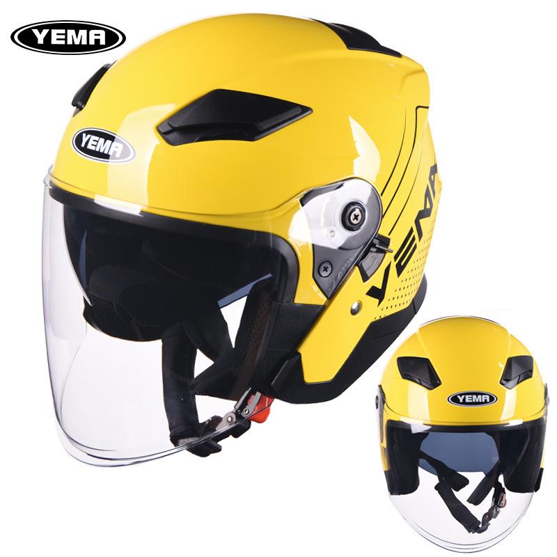 

Helmet Moving Motorcycle New National Standard Men s and Women s Double Mirrors Autumn and Winter Half Helmet Extended Lenses one size unisex