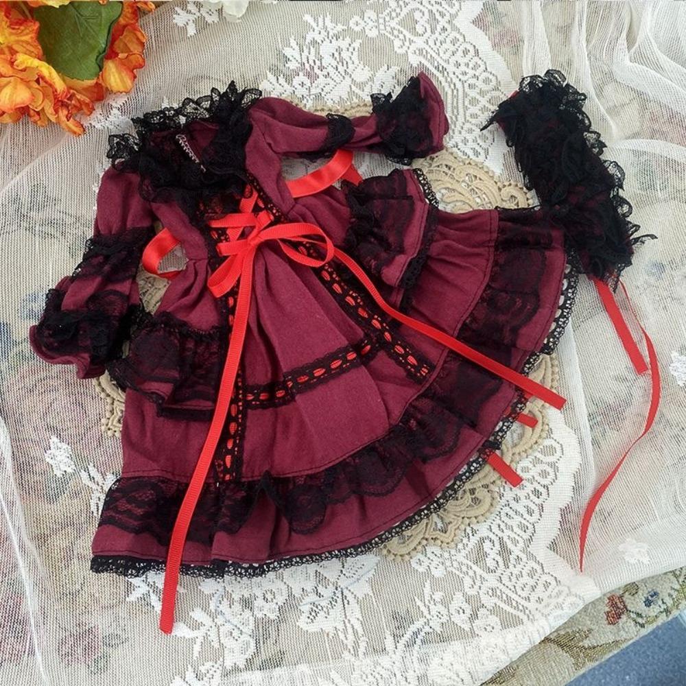 Vintage Bjd Baby Clothes Dress Up Doll Retro Dress Women Girls Doll Lolita Skirt  30cm
