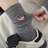 Embroidered Dachshund Mid-calf Thin Cotton Socks Fine-striped Dachshund Basic Versatile Cotton Socks