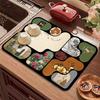 Vintage Kitchen Countertop Draining Mat Tableware Mat Non-Slip Mat Microwave Oven Top Mat Placemat Heat Insulation Mat