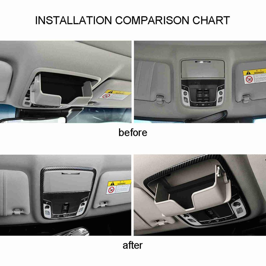 2 Pcs Car Carbon Fiber Style Interior Reading Lamp Decoration Cover Trim for Honda Accord 2018