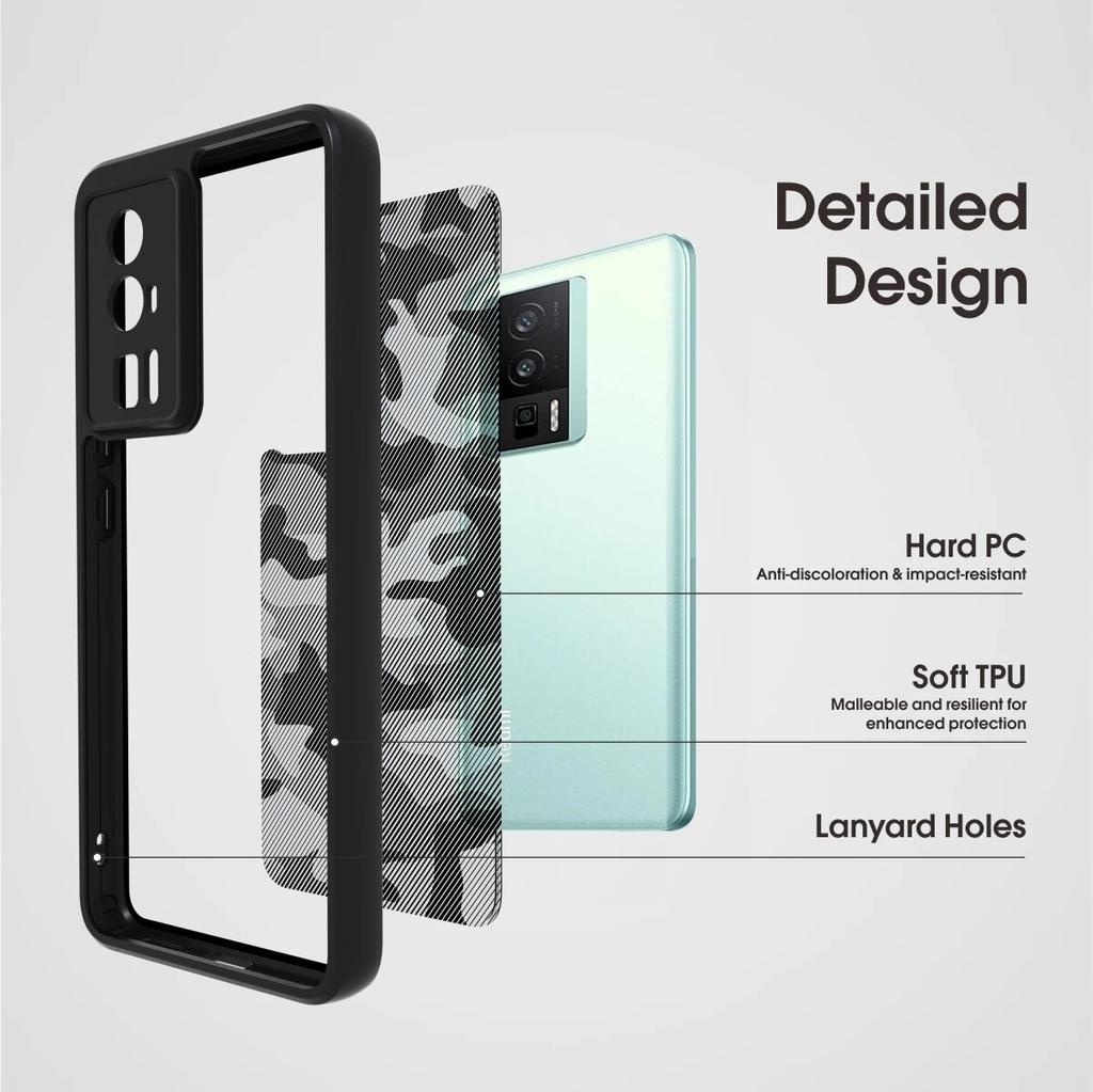 (Comes with wrist strap)for Xiaomi Redmi K60/K60 Pro/Poco F5 Pro Case,  [Military Grade Drop Protection] camouflage Shockproof Protective Phone Case