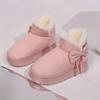 Cozy Plush-Lined Winter Snow Boots for Men and Women - Elegant Bow Detail, Soft Sole, Indoor/Outdoor Fashion Slippers