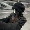 Big Head Circumference Black Cold Hat Children's Season Versatile Confinement Warm Knitted Wool Hat Large Size Stacking Pullover Hat
