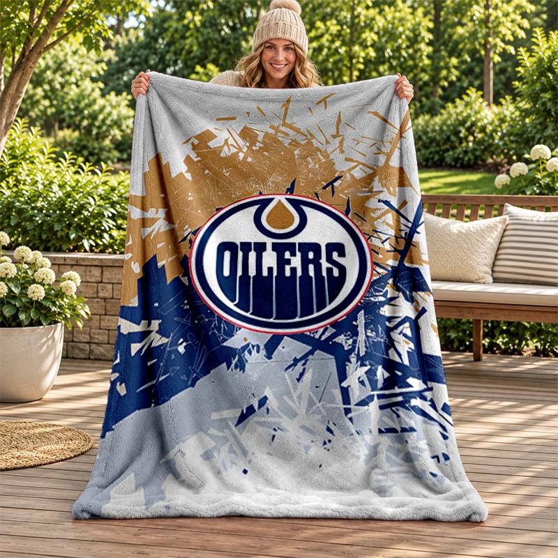 Edmonton Oilers blanket Flannel Blanket Soft Cozy Plush Throw for Sofa Bed Lightweight Home Decoration Gifts for Christmas various holidays