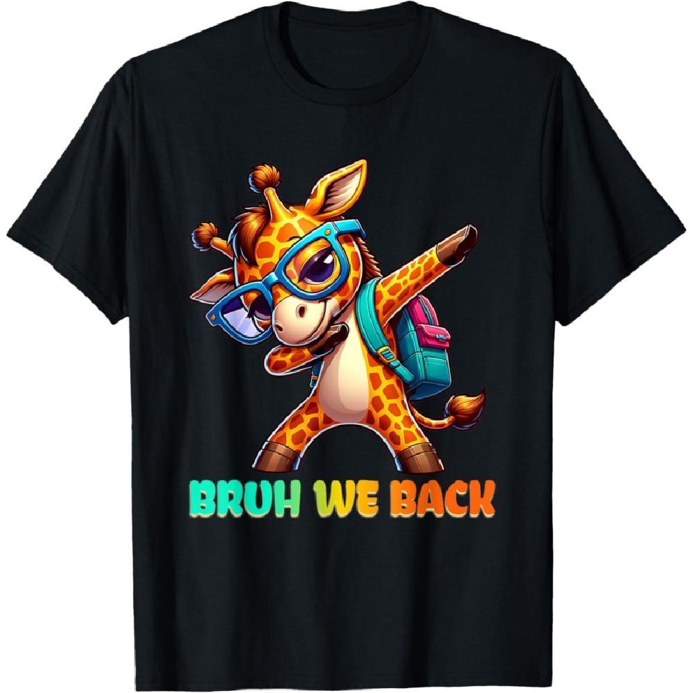

Bruh We Back to School Kids & Teachers Funny Dabbing Giraffe T-Shirt S