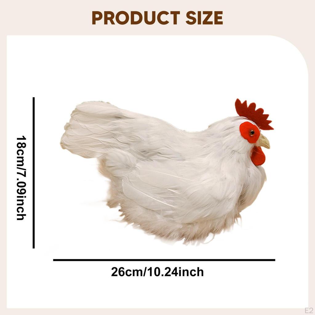 Realistisches Hühnermodell Künstliches Nutztier für DIY-Basteln Feder Simuliertes Huhn