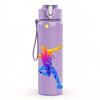 1PC Tennis Player Splash Silhouette 750ml Color Plastic Water Bottle Leakproof Flip Straw Lid For Sports Office Home Use