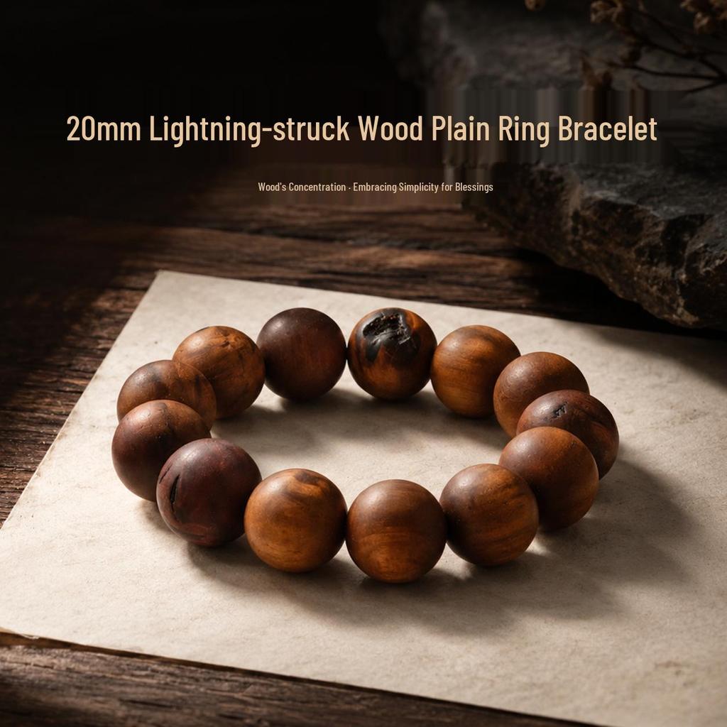 Lightning-Struck Wood Bracelet: Daoist Original Design with Natural Mark