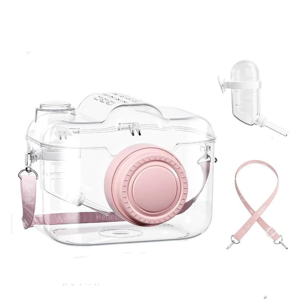 with Water Bottle Pet Outgoing Cage Ventilated Hamster Carry Bag Hamster Carriers Cage  Small Pet розовый