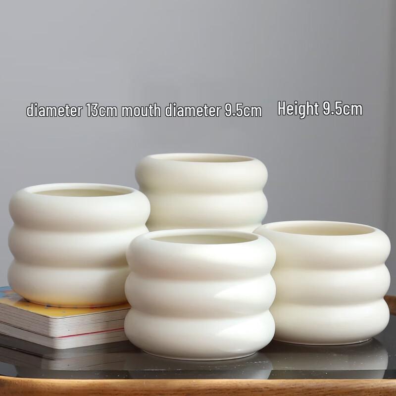 

Nordic Ceramic Doughnut Flower Pots - Set of 4