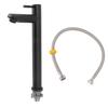 Black Single Hole Bathroom Faucet Single Cold Sink Faucet Brushed Stainless Steel Basin Faucet for Home High Straight
