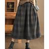 High Waist Plaid Woolen Skirt Women's Autumn and Winter New Korean Style Loose Elegant Casual Mid-Length A- Line Skirt YT268