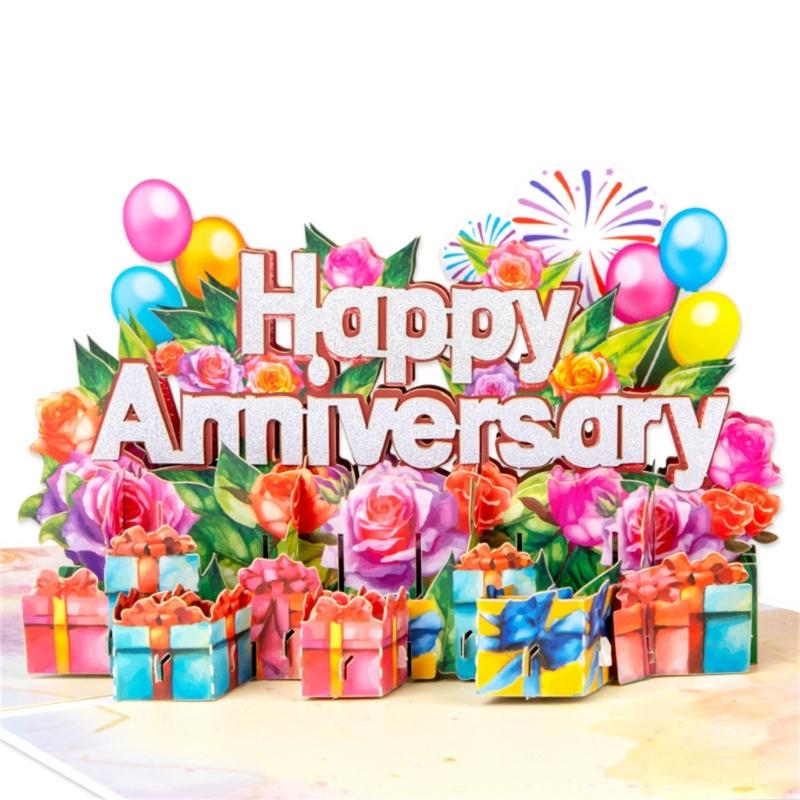 3D Popup Happy Anniversary Card Romantics Wedding Anniversary Greetings Cards Love Card for Wife Husband Partner Friend