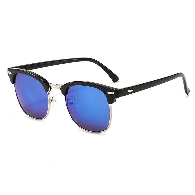 Classic Sunglasses Retro Rice Nail Half Frame Sunglasses Trendy Film Reflective Glasses Toad Glasses Sunglasses
