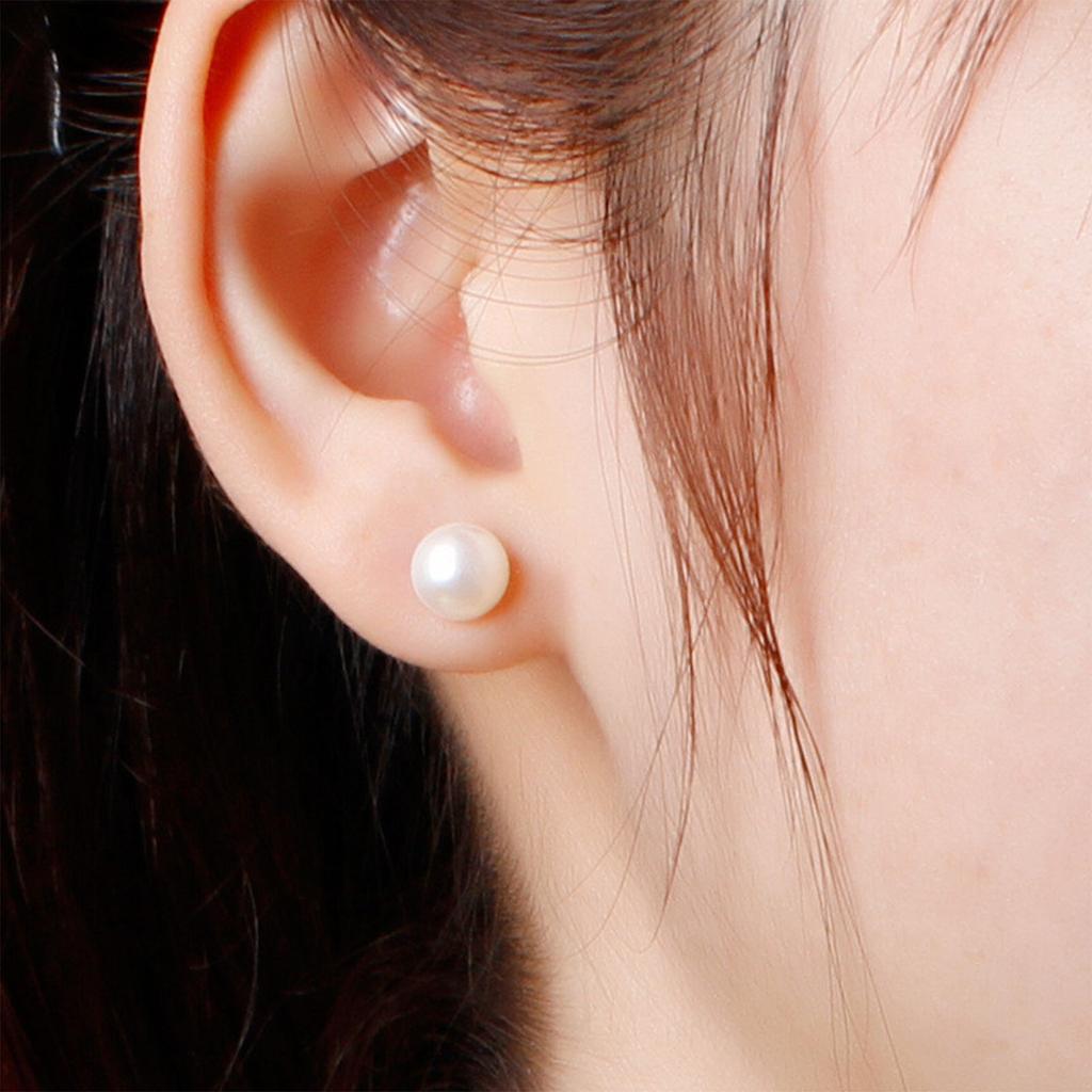 Copper Pearl Earrings Women Fashion Elegant Fresh Pure Copper Geometric Design Stud Earrings