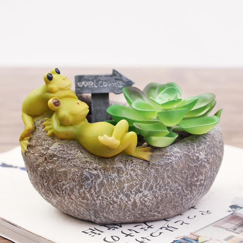Animal Resin Planter for Succulents Plants Garden Pots, Decorative Flower Pot for Micro Landscape, Tabletop Ornament Decoration