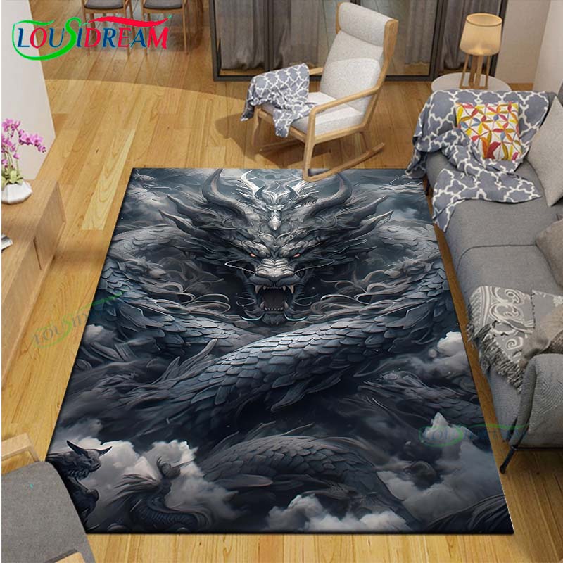 Hot Fashion Chinese Dragon Print Carpet Outdoor Rug Area Rug Non-slip Carpet Bedroom Decor Carpet for Room Gift