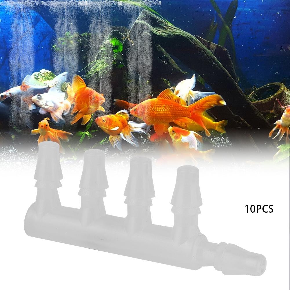 10ks plastové průhledné akváriové vzduchové čerpadlo Pěticestný hadicový konektor Příslušenství k akváriím