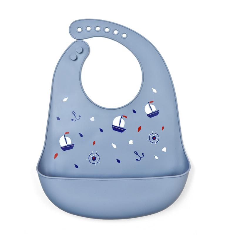 Babador de silicone à prova d'água para bebês - Babador de arroz descartável grande