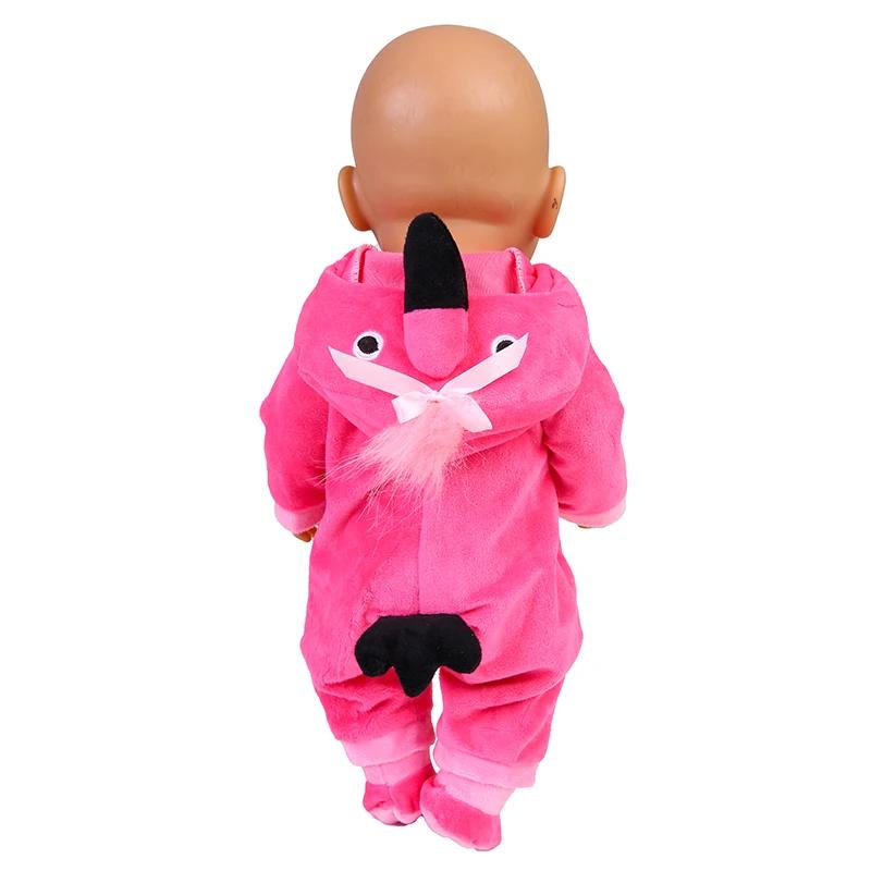 43cm Doll Clothes Cute Flamingo Outfits 13 Inch Reborn Doll Jumpsuit Birthday Gift Toys New Born Baby Dolls Accessories barbies