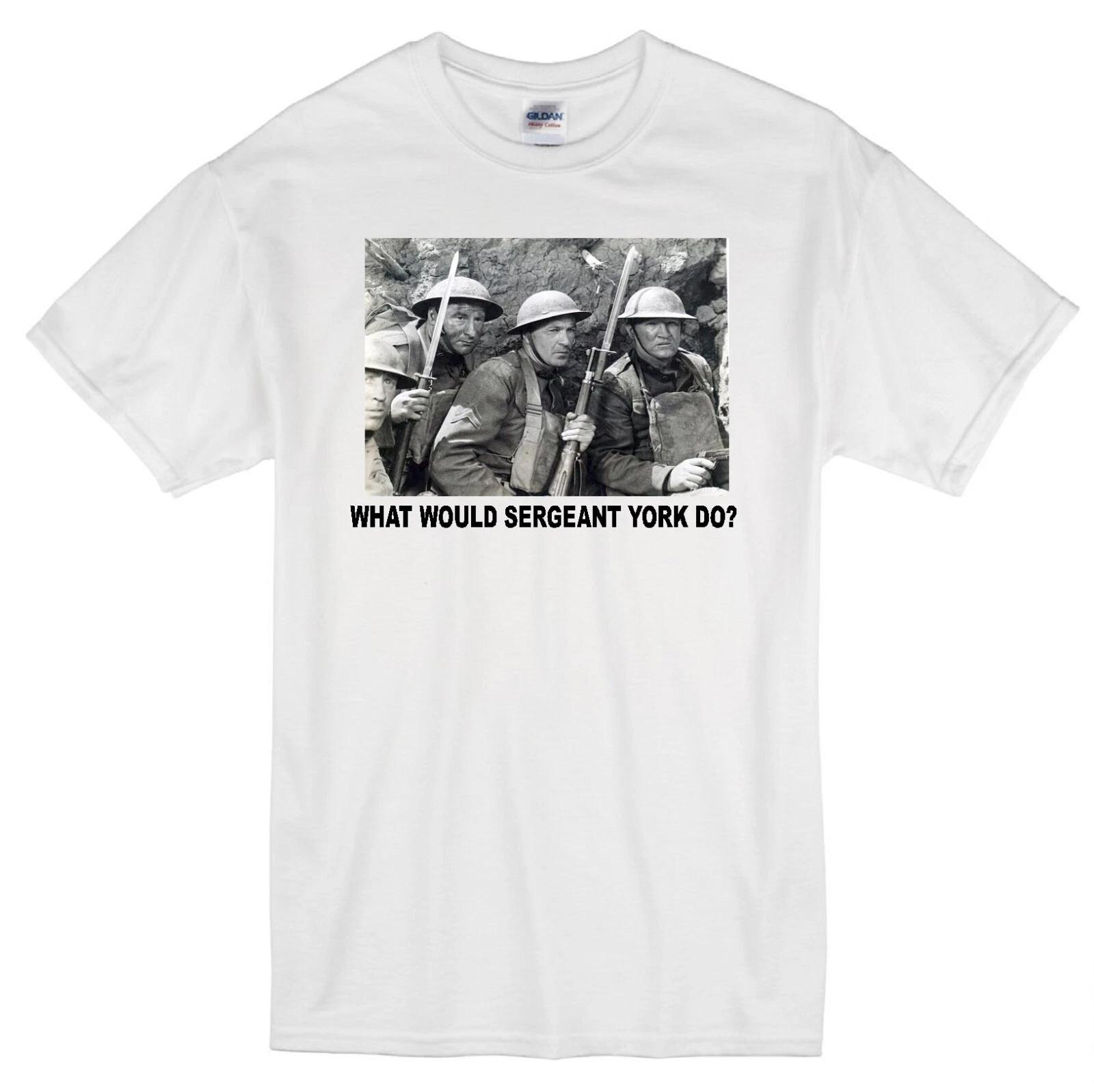 SERGEANT YORK WWD? GARY COOPER WORLD WAR I MILITARY ALVIN MOVIE WHITE T-shirt 4XL