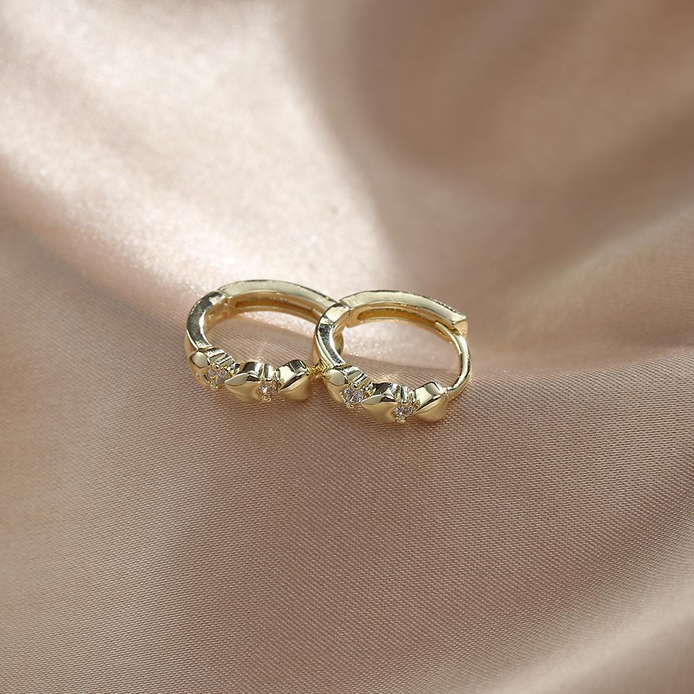 Simple Metal Earrings For Women, French Personalized Accessories, Versatile Earrings, Zircon Earrings, Ear Buckles.