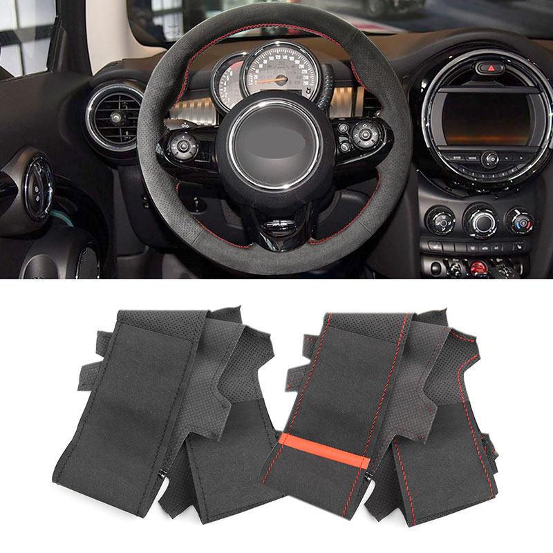 For Mini Cooper F54 F55 F56 F57 F60 R55 R56 R57 R58 R59 R60 R61 R50 R52 R53 Car Steering Wheel Suede Leather Cover Accessories