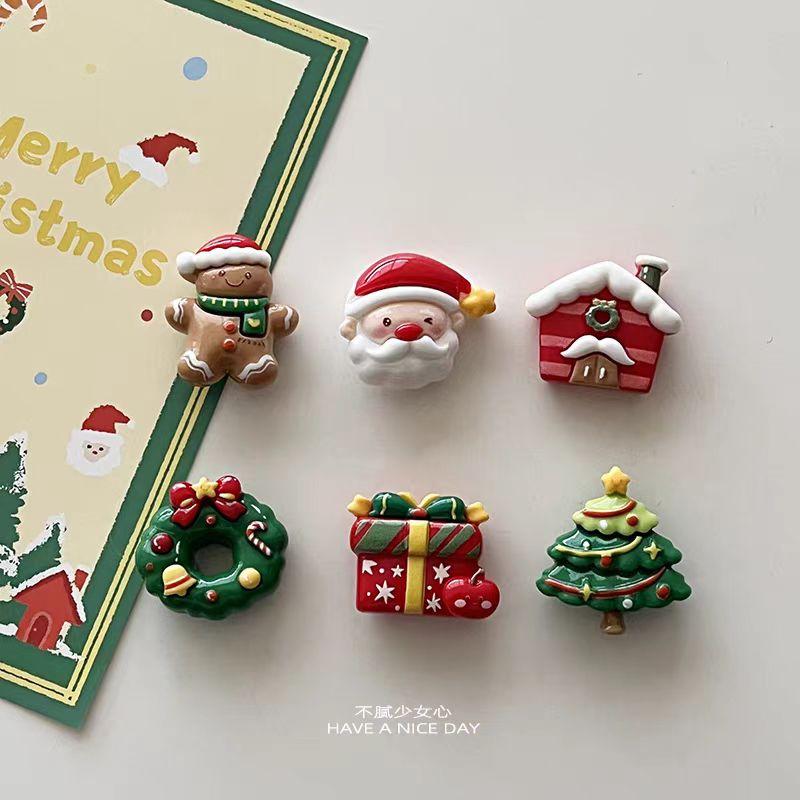 Cute Christmas tree, Santa Claus Christmas decorations, colorful magnets, creative gifts, fridge magnets