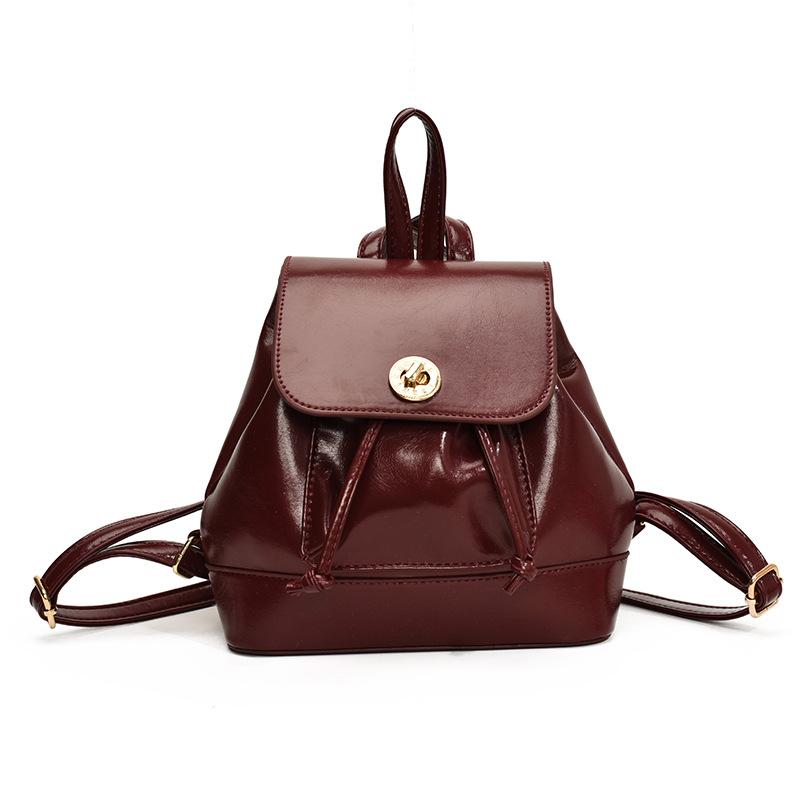 Simple and Fashionable Commuter Small Backpack Women's Autumn and Winter New Hand Carrying Bucket Bag Texture Backpack Bag