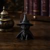 Small Sculpture for Study Room Gothic Witch Hat Black Cat Figurine, 3D Printed Wizard Cloak Kitten Versatile Soft Furnishing Statue, Spooky